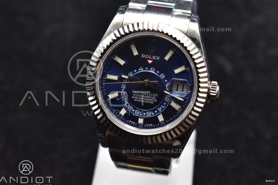Skydweller SS A23J Oyster Blue Edition on SS Best Dial Noob Bracelet 0122